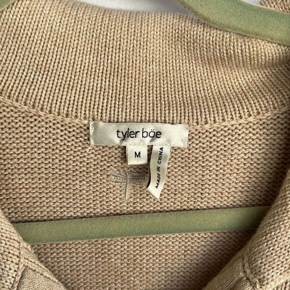 TYLER BOE longline zip front warm neck wool blend cardigan sweater with toggles - Picture 4 of 6